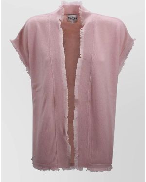 Kujten Cashmere Cropped Oversized Vest - Pink