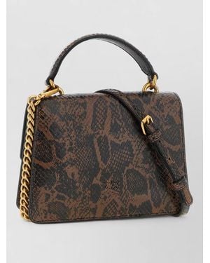 Pinko Mini Snake Shoulder Bag Top Handle Strap - Black