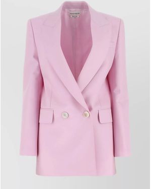 McQueen Double-Breasted Wool Jacket - Pink