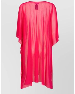 Fisico Cold Shoulder Mesh Kaftan Dress - Pink