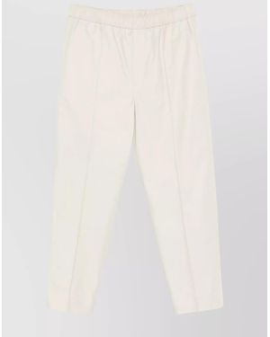 Lanvin Wool Straight-Leg Cropped Trousers - White