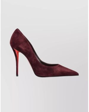 Christian Louboutin Stylish Pointed Toe Suede Pumps - Purple