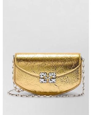 Ganni Lulu Chain Wallet Crossbody Bag - Metallic