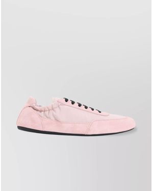 Prada Re-Nylon And Suede Low-Top Trainers - Pink