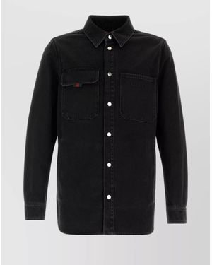 Gucci Denim Shirt With Chest Pockets And Long Sleeves - Black
