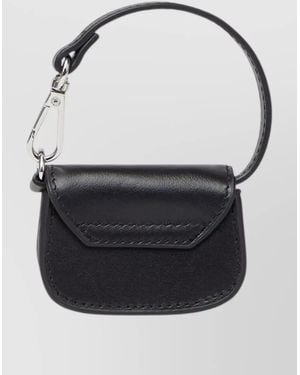 DIESEL Compact Wallet Keyring Attachment Accessory - Black