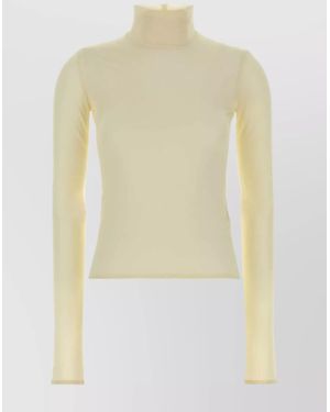 Jil Sander Long Sleeve Turtleneck Fitted Top - Yellow