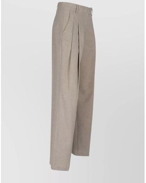 Frankie Shop Straight Leg Trousers With Pleats And Pockets - Multicolour