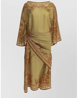 Zimmermann Aster Draped Midi Dress - Natural