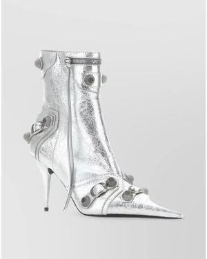 Balenciaga Le Cagole Leather Boots - White