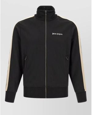 Palm Angels Track Jacket High Collar Contrast Stripes - Black