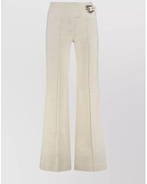 Versace Jeans Couture Cotton Straight-Leg Trousers - White