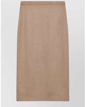 Max Mara High Waist Knee Length Pencil Skirt - Natural