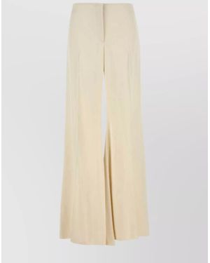 McQueen Satin Wide-Leg Trousers - White
