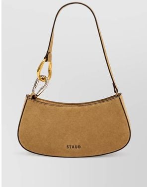 STAUD Leather Clutch Bag - Metallic