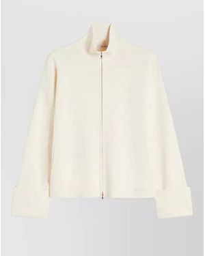 Max Mara Knit Cardigan Jacket Tone Buttons - Natural