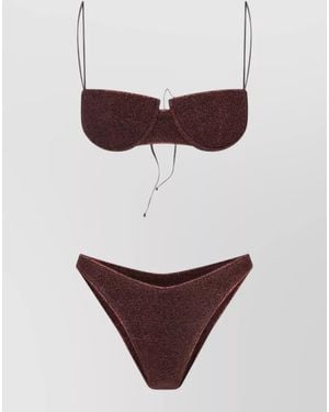 Oséree Glitter Finish High Cut Leg Coverups - White