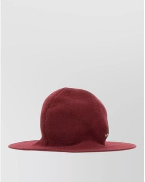 Borsalino Round Crown Wide Brim Wool Blend Hat - Red