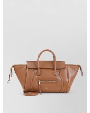 Celine Leather Small Travel Bag Shoulder Strap - Brown