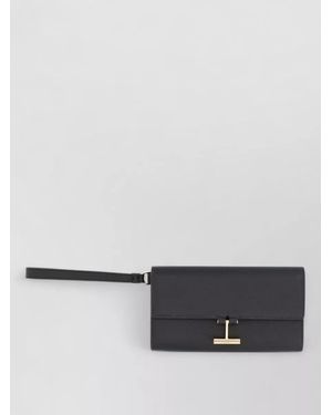 Tom Ford Tara Leather Clutch Bag - Grey