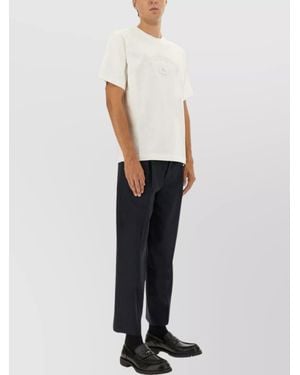 Burberry Short Sleeve Crew Neck Embroidered T-Shirt - White