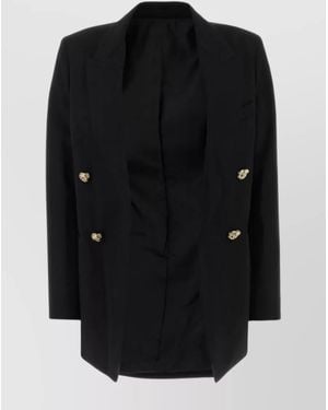 Lanvin Wool Double-Breasted Blazer - Black