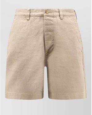 Polo Ralph Lauren Relaxed Cotton Bermuda Shorts Belt Loops - Natural
