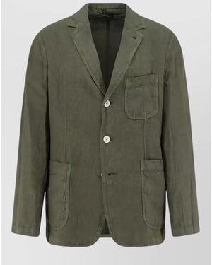 Aspesi Jacket Chest Pocket Long Sleeves Notched Lapel - Green