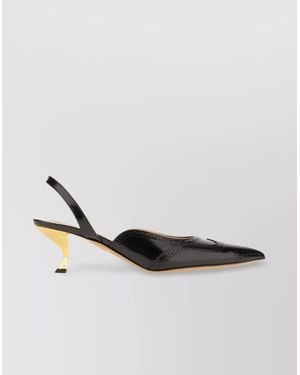 Thom Browne Leather Pointed-Toe Court Shoes - White