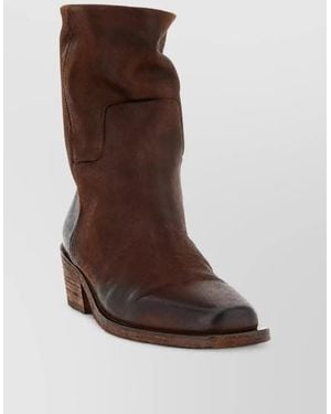 Marsèll Leather Texan Ankle Boots - Brown