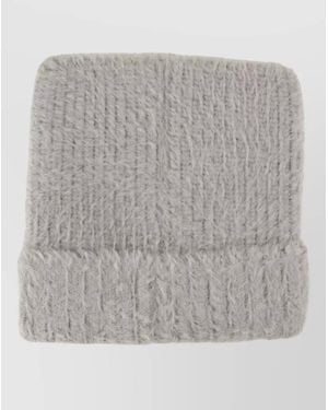 CASABLANCA Fluffy Nylon Beanie - Gray