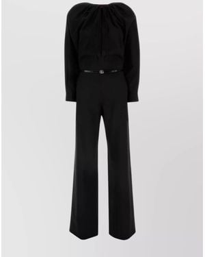 Gucci Virgin Wool Knee-Length Jumpsuit - Black