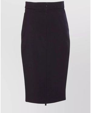 Elisabetta Franchi Crepe Zip Pencil Skirt - Blue