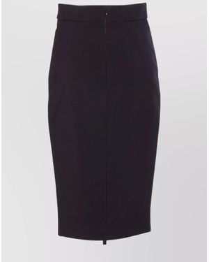 Elisabetta Franchi Crepe Zip Pencil Skirt - Blue