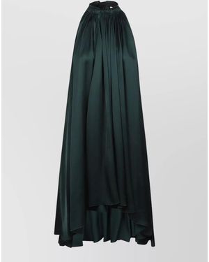 Sa Su Phi Aria High Low Hem Satin Skirt - Blue