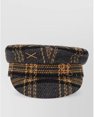 Ruslan Baginskiy Checked Baker Boy Hat - Black