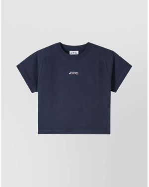 A.P.C. Cloud Cropped Crewneck T-Shirt - Blue