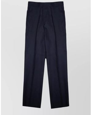 Tagliatore Tailored Suit Trousers Front Crease Belt Loops - Blue