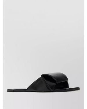 Loewe Leather Origami Sandals Open Toe Strap - Black
