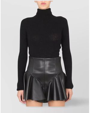 Philosophy Slim Fit Turtleneck Knitwear With Striped Pattern - Black