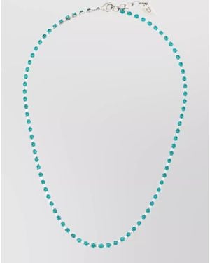 forte_forte Crystal Choker Necklace Heart Charm Detail - Blue