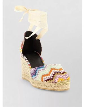 Missoni Eva Textile Espadrille Wedges Round Toe - Metallic