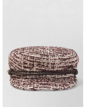Maison Michel Tweed Baker Boy Hat - Grey