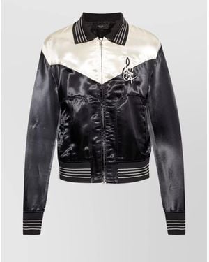 Amiri Embroidered Viscose Bomber Jacket - Black