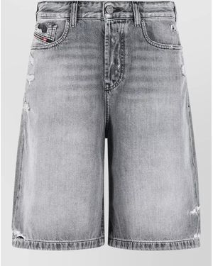 DIESEL Denim Knee-Length Bermuda Shorts - Grey