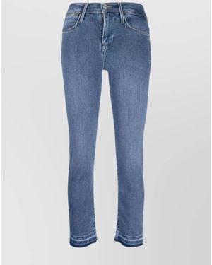 FRAME Cropped Straight-Leg Jeans - Blue