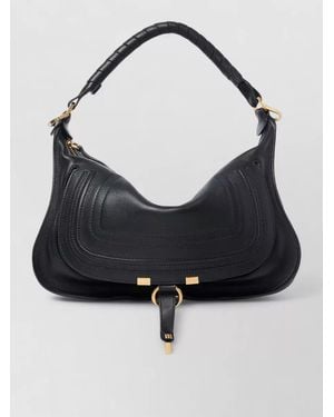 Chloé Marcie Small Leather Shoulder Bag - Black