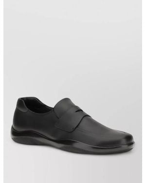 Prada Leather Slip-On Loafers - Black
