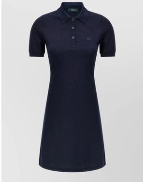 Courreges Piqué Polo Knee-Length Dress - Blue