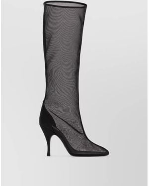 Alaïa Mesh Ankle Boots - Gray